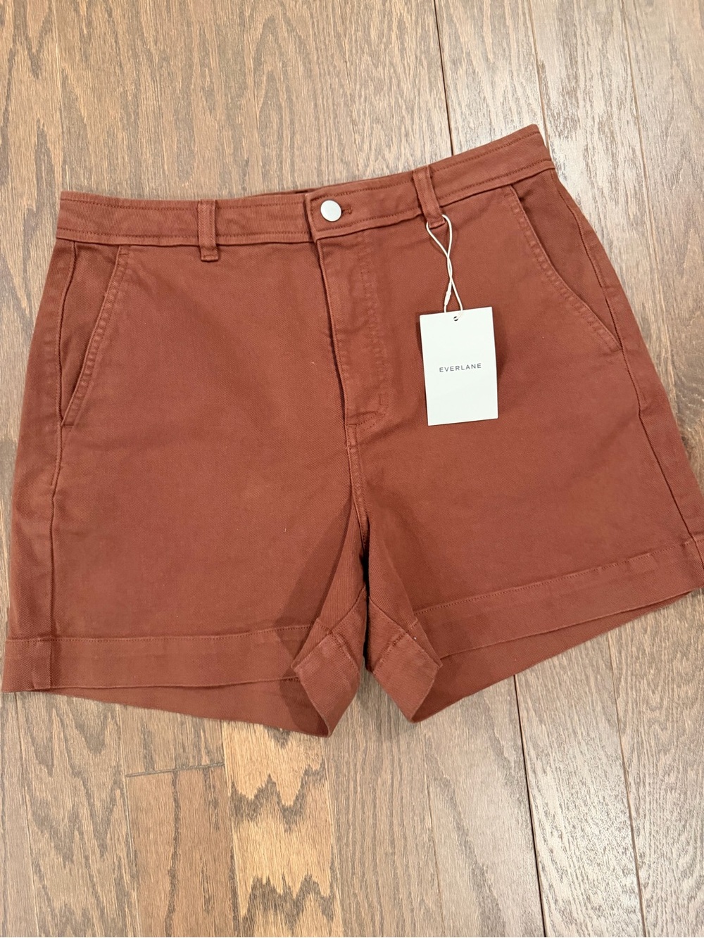 Everlane Women's Rust Cotton High-Rise Shorts